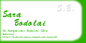sara bodolai business card